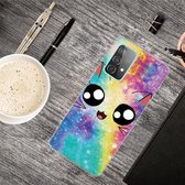 Voor Samsung Galaxy A72 5G schokbestendig geverfd transparant TPU beschermhoes (Starry Cute Cat)