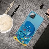 Voor Samsung Galaxy A12 gekleurde tekening Clear TPU beschermhoesjes (walvis zeebodem)