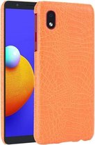 Voor Samsung Galaxy A01 Core schokbestendige krokodiltextuur pc + PU-hoes (oranje)