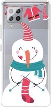 Voor Samsung Galaxy A42 5G Trendy Leuke Kerst Patroon Case Clear TPU Cover Telefoon Gevallen (Sokken Sneeuwpop)