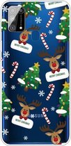 Voor Samsung Galaxy M31 Christmas Series Clear TPU beschermhoes (Cane Deer)