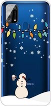 Voor Samsung Galaxy M31 Christmas Series Clear TPU beschermhoes (Milk Tea Snowman)