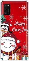 Voor Samsung Galaxy A41 Christmas Series Clear TPU beschermhoes (Cute Penguin Snowman)
