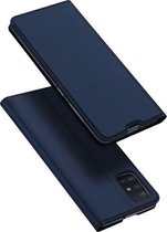 Voor Samsung Galaxy A51 DUX DUCIS Skin Pro Series Horizontale Flip PU + TPU lederen tas met houder en kaartsleuven (blauw)