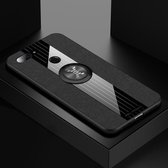 Voor Xiaomi Mi 8 Lite XINLI Stikstof Textuur Schokbestendig TPU beschermhoes met ringhouder (zwart)