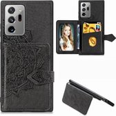 Voor Samsung Galaxy Note 20 Ultra Mandala Reliëf Magnetische Doek PU + TPU + PC Case met Houder & Kaartsleuven & Portemonnee & Fotolijst & Riem (Zwart)