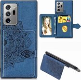 Voor Samsung Galaxy M60s / A81 / Note 10 Lite Mandala Reliëf Magnetische Doek PU + TPU + PC Case met Houder & Kaartsleuven & Portemonnee & Fotolijst & Riem (Blauw)