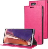 Voor Samsung Galaxy Note20 GOOSPERY BLUE MOON Crazy Horse Textuur Horizontale Flip Lederen Case Met Beugel & Kaartsleuf & Portemonnee (Rose Rood)