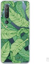 Voor Xiaomi Mi 10 5G schokbestendig geverfd transparant TPU beschermhoes (bananenblad)