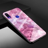 Voor Xiaomi Redmi Note 7 beschermhoes van marmerglas (rood)