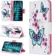 Voor Xiaomi Redmi Note 8 Pro Gekleurde Tekening Horizontale Flip Leren Case met Houder & Kaartsleuven & Portemonnee (Perzik Bloesem Vlinder)
