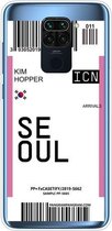 Voor Xiaomi Redmi Note 9 Boarding Card Series Pattern TPU beschermhoes (vlag Seoul)