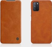 Voor Xiaomi Poco M3 NILLKIN QIN-serie Crazy Horse-textuur Horizontale flip lederen tas met kaartsleuf (bruin)
