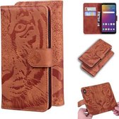 Voor LG Stylo 5 Tiger Embossing Pattern Horizontale Flip lederen tas met houder & kaartsleuven & portemonnee (bruin)