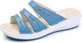 Casual wilde effen kleur sandalen pantoffels voor dames (kleur: blauw maat: 40)
