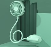 WS13 Sport Lazy Hanging Neck Fan Draagbare opvouwbare desktopventilator (groen)