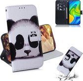 Voor Xiaomi Redmi Note 9 / 10X 4G Gekleurde Tekening Horizontale Flip Leren Case met Houder & Kaartsleuf & Portemonnee (Panda)