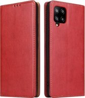 Voor Samsung Galaxy A42 5G Fierre Shann PU lederen textuur horizontale flip case met houder & kaartsleuven & portemonnee (rood)
