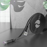 ROCK S1 5V / 2,4A USB-C / Type-C opladen + gegevenssynchronisatie TPE platte datakabel, kabellengte: 1m (zwart)