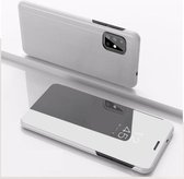 Voor Samsung Galaxy M31s vergulde spiegel horizontale flip lederen tas met houder (zilver)