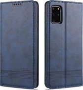 Voor Samsung Galaxy S20 + AZNS Magnetische Kalfsstructuur Horizontale Flip Leren Case met Kaartsleuven & Houder & Portemonnee (Donkerblauw)