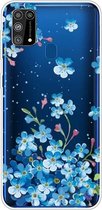 Voor Samsung Galaxy M31 schokbestendig geverfd transparant TPU beschermhoes (sterbloem)