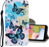 Voor Samsung Galaxy S10 Gekleurde Tekening Patroon Horizontale Flip PU Lederen Case met Houder & Kaartsleuven & Portemonnee & Lanyard (Paarse Vlinder)