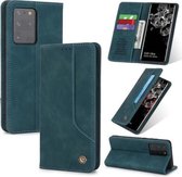 Voor Samsung Galaxy S20 Ultra POLA 008 Serie Retro Klassieke Magnetische Horizontale Flip Leren Case met Houder & Kaartsleuven (Blauw)