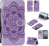 Voor Samsung Galaxy M31s Mandala Embossing Patroon Horizontale Flip PU Lederen Case met Houder & Kaartsleuven & Walle & Lanyard (Paars)