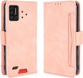 Voor UMIDIGI Bison Wallet Style Skin Feel Kalfspatroon lederen tas met aparte kaartsleuf (roze)