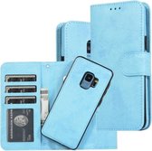 Voor Samsung Galaxy S9 Retro 2 in 1 Afneembare Magnetische Horizontale Flip TPU + PU Leren Case met Houder & Kaartsleuven & Fotolijst & Portemonnee (Hemelsblauw)