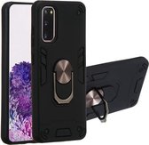 Voor Samsung Galaxy S20 2 in 1 Armor Series PC + TPU beschermhoes met ringhouder (zwart)