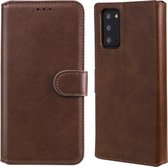 Voor Samsung Galaxy Note 20 klassieke kalfsstructuur PU + TPU horizontale flip lederen tas, met houder & kaartsleuven en portemonnee (bruin)