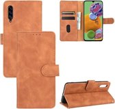 Voor Samsung Galaxy A90 5G Effen Kleur Huidgevoel Magnetische Gesp Horizontale Flip Kalf Textuur PU Lederen Case met Houder & Kaartsleuven & Portemonnee (Bruin)