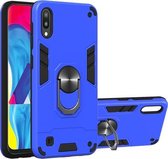 Voor Samsung Galaxy M10 / A10 2 in 1 Armor Series PC + TPU beschermhoes met ringhouder (donkerblauw)