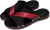 Flying Weaving Comfortabele en ademende ultralichte casual pantoffels voor heren (kleur: zwart rood maat: 41)