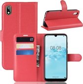 Litchi Texture Horizontale Flip Leren Case voor Huawei Y5 2019, met Portemonnee & Houder & Kaartsleuven (Rood)