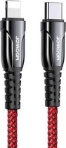 JOYROOM S-1224K1 20W Type-C / USB-C naar 8-pins gevlochten snellaadkabel, lengte: 1,2 m (rood)
