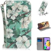 Voor LG K42 3D Gekleurde Tekening Horizontale Flip Leren Case met Houder & Kaartsleuven & Portemonnee & Lanyard (Aquarel Bloem)