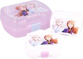 Frozen lunchbox met 2 snackbakjes - paars - Frozen broodtrommel