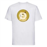 Dogecoin T-shirt wit | Crypto | Grappig cadeau shirt | Cryptocurrency | Bitcoin | Reddit | Doge Dog meme | Elon Musk | To the moon | Maat L