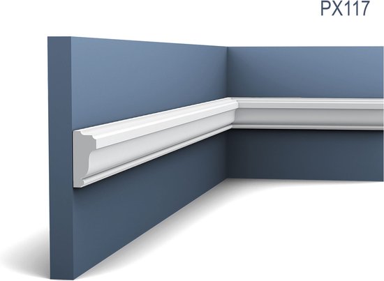 Sierlijsten, zelfklevend, wit (3 mx 18 mm), flexibele pvc