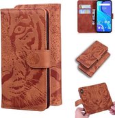 Voor UMIDIGI A7S Tiger Embossing Pattern Horizontale flip lederen tas met houder & kaartsleuven en portemonnee (bruin)