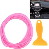 5 m flexibele trim voor diy auto auto-interieur molding trim decoratieve lijn strip met film schraper (roze)