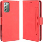 Voor Samsung Galaxy S20 FE 4G / 5G Portemonnee-stijl Huidgevoel Kalfspatroon lederen tas met aparte kaartsleuf (rood)