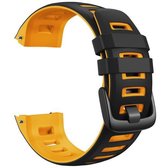 Voor Garmin Instinct / Instinct Esports Tweekleurige siliconen vervangende horlogeband (zwart + geel)