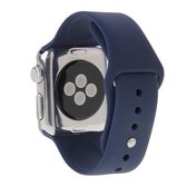 Voor Apple Watch Sport 42 mm hoogwaardige, langere rubberen sporthorlogeband met pin-and-puck-sluiting (donkerblauw)