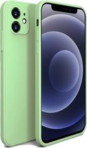 Vloeibare siliconen volledige dekking schokbestendig Magsafe-hoesje voor iPhone 12 (Matcha groen)