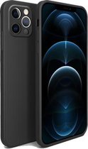 Vloeibare siliconen volledige dekking schokbestendige Magsafe-hoes voor iPhone 12 Pro (zwart)