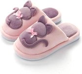 Cartoon Cat Warm Antislip Floor Home Hotel Slippers Kids Indoor Shoes, Schoenmaat: 32-33 (roze)